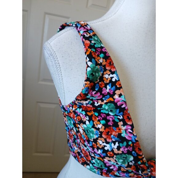 Salty Honey Womens Swimsuit Floral Print 2 Piece Top XXL Bikini Large Beachy - Picture 6 of 16